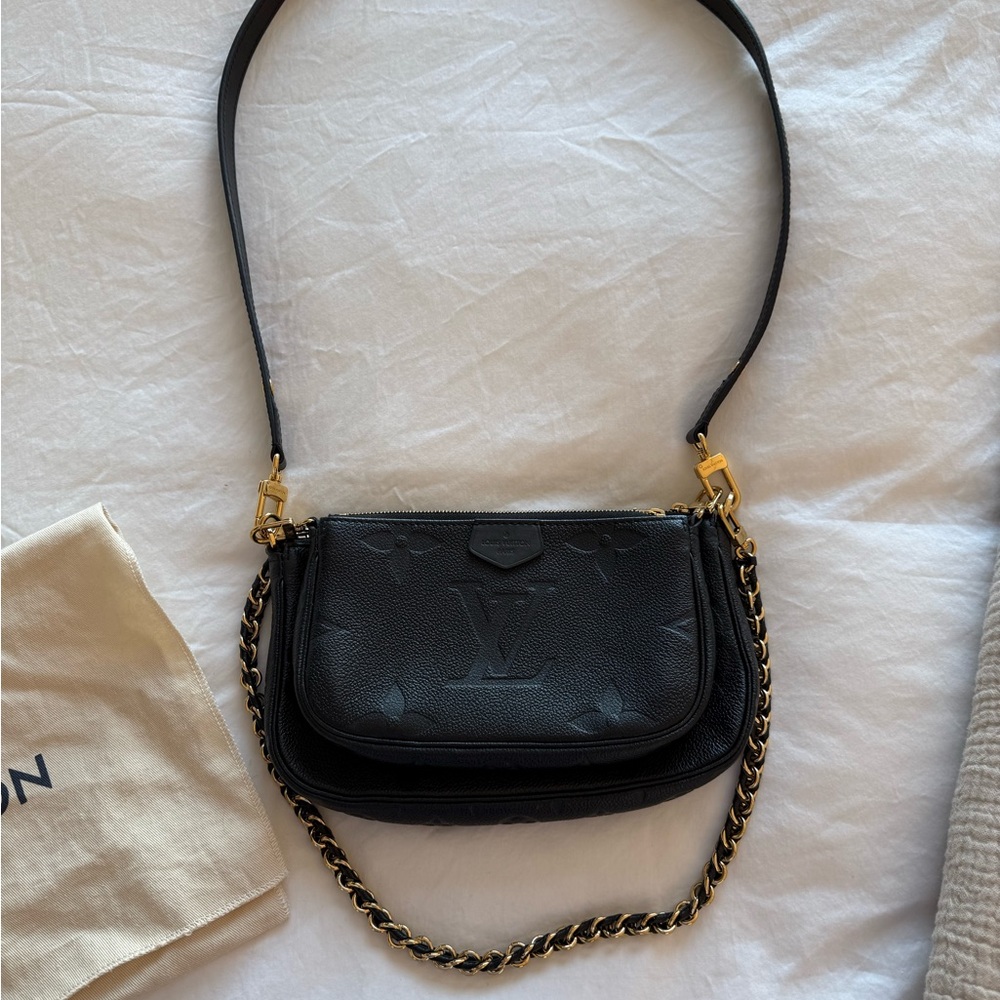 Louis Vuitton Black Crossbody Bag with Gold Accents - Picture 7 of 10